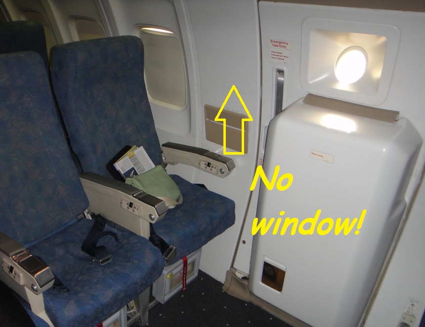 seat 27A has no window