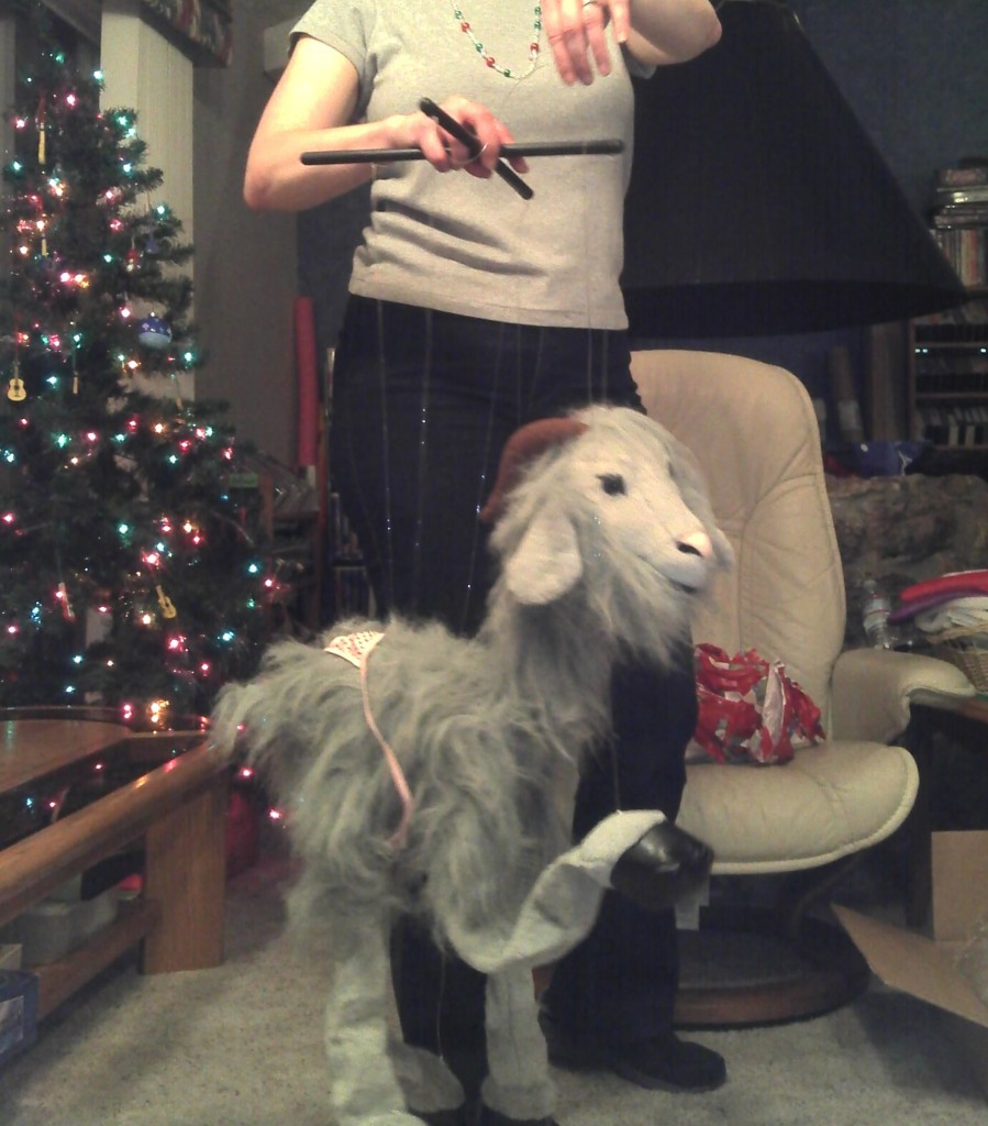 goat marionette, goat puppet